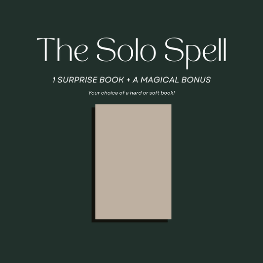 The Solo Spell box featuring 1 surprise fantasy romance book and a magical bonus gift.