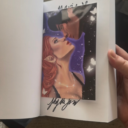 Character art from The Lies of Lena by Kylie Snow showing the two protagonists in a fantasy romance illustration.